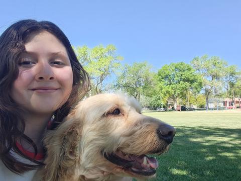 Goldie, a rescue dog through IDGRR